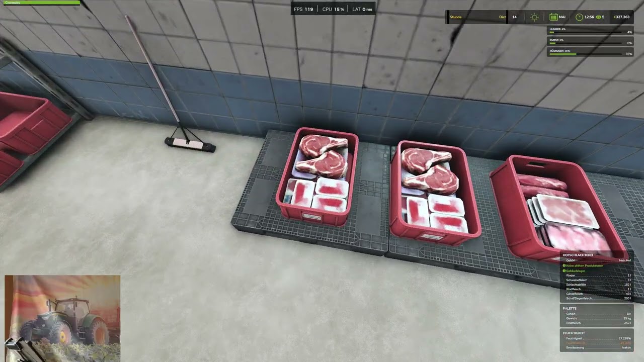 LS 25 Hof Bergmann 1.3.0.1 Beta Feld 1 Gerste Ansähen und Feld 9 Erbsen