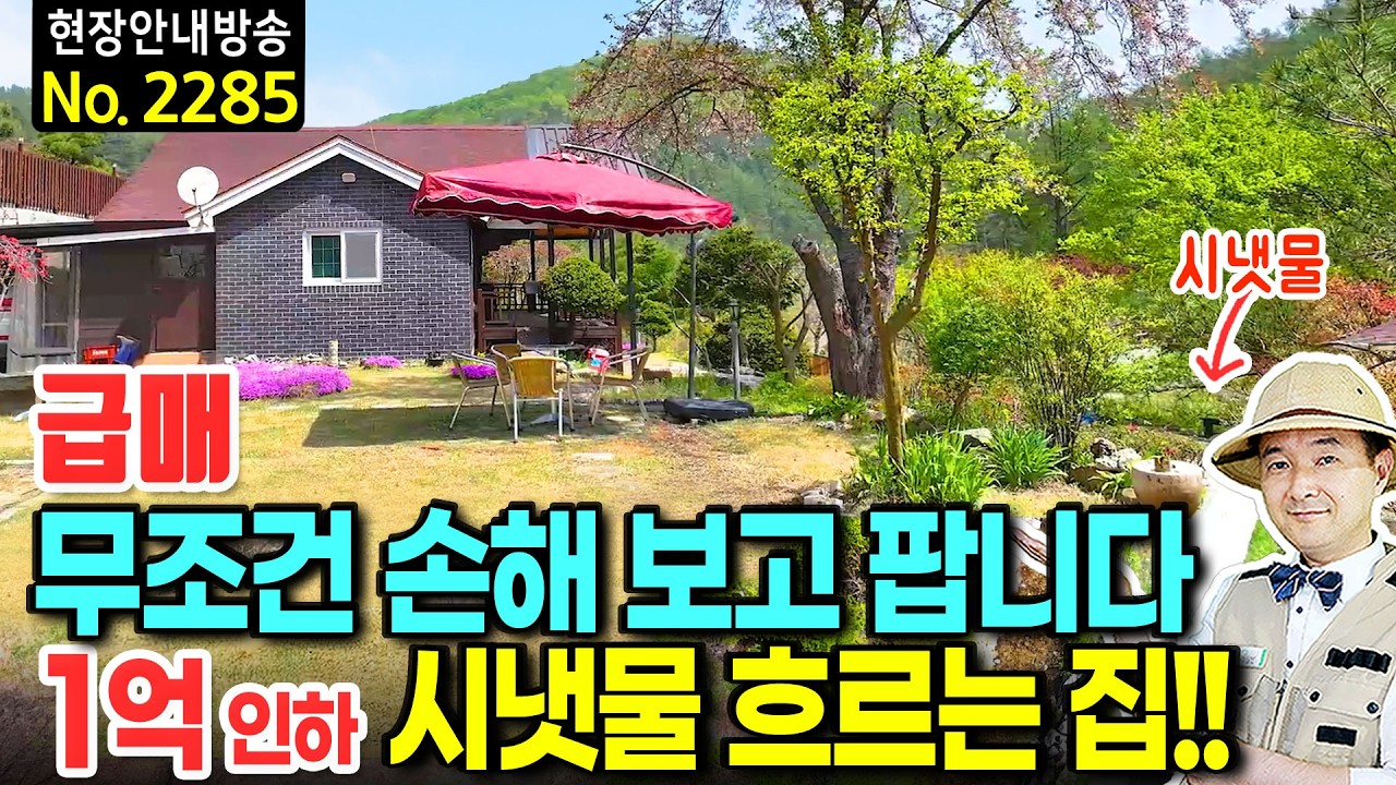(급매) 무조건 1억 손해 시냇물 흐르는 집 전원주택 매매 시골집 해발 170미터 청정 숲속 핀란드산 수입 목재 사용 깔끔한 쉼터와 텃밭 주차장 공간 양평부동산 - 발품부동산TV