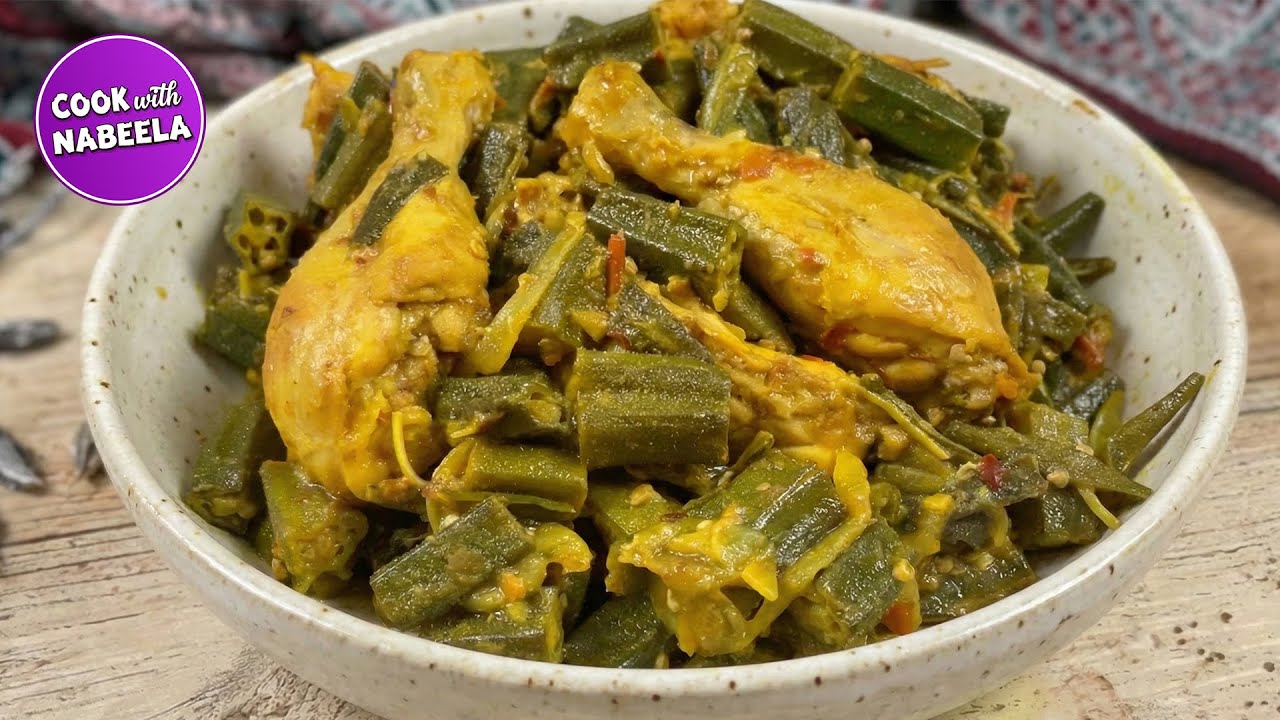 Bhindi Chicken Curry Recipe by Cook with Nabeela