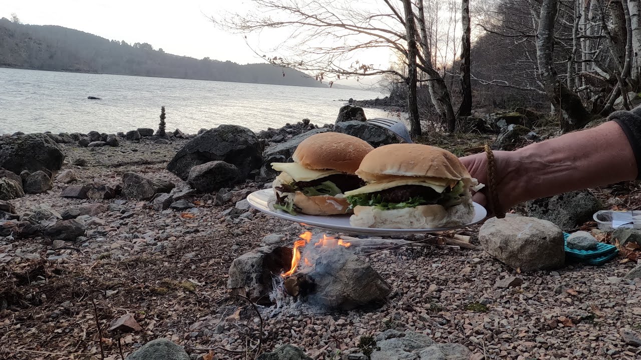 Tranquility   simple cook out by a Scottish loch