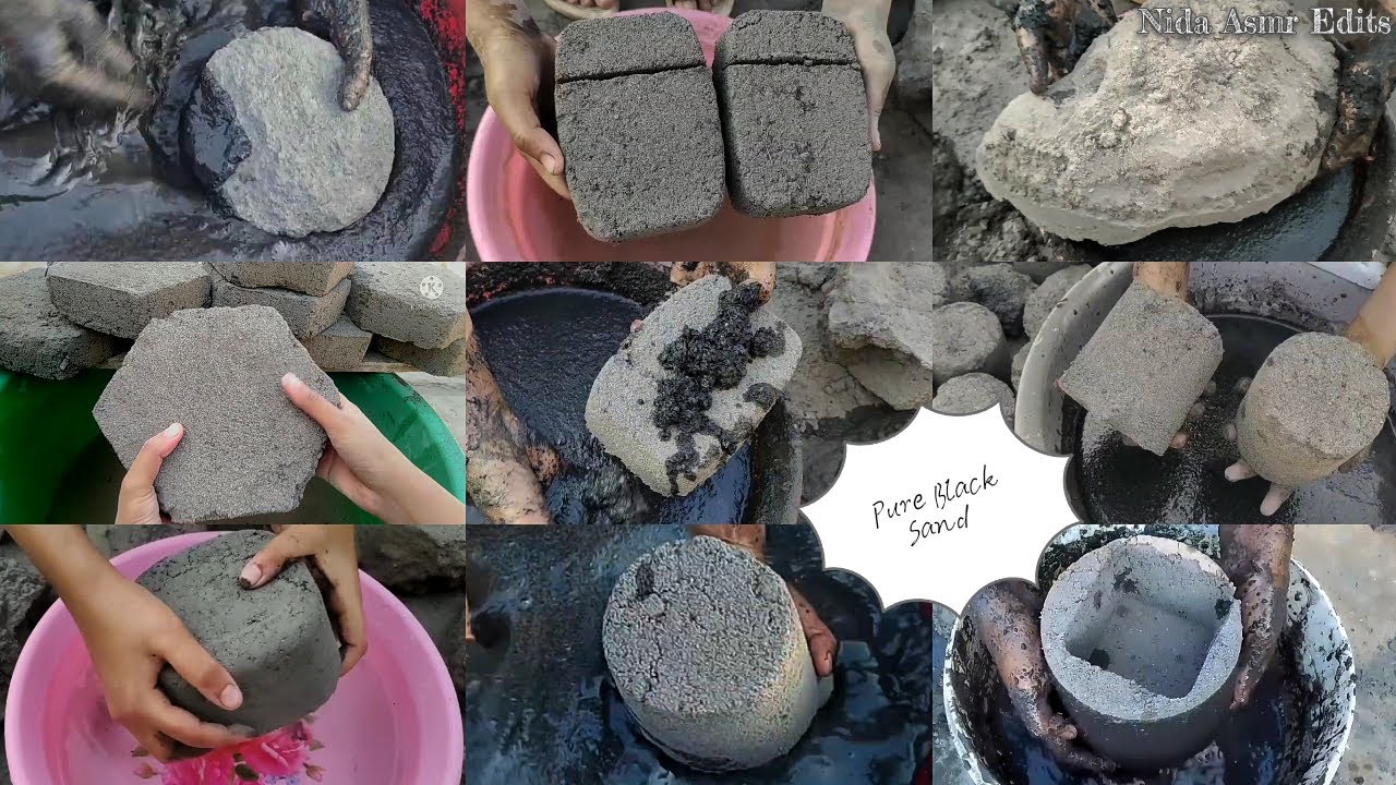 Video On Request ❤️ || Pure Black Sand 🖤 Water Crumbling || Fine, Super Soft , Crispy and Dusty 🌪️