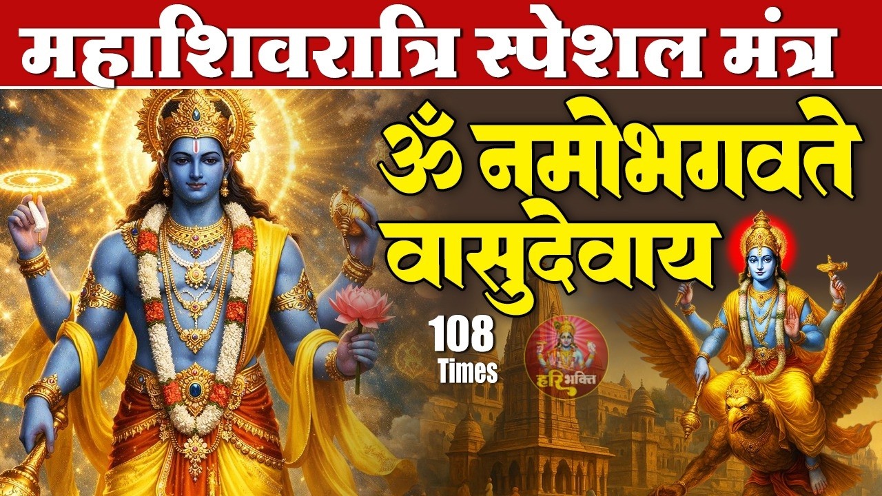 महाशिवरात्रि स्पेशल -ॐ नमो भगवते वासुदेवाय - भगवान विष्णु मंत्र108 Times | Shivratri Powerful Mantra