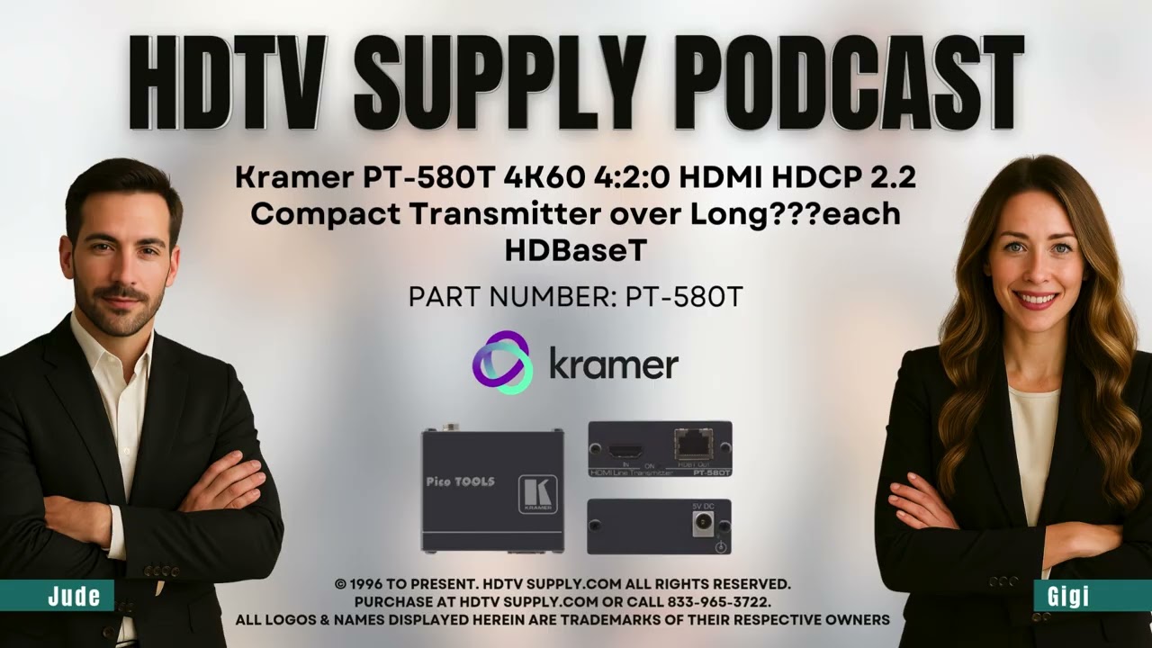 Kramer PT-580T 4K60 4:2:0 HDMI HDCP 2.2 Compact Transmitter over Long???each HDBaseT