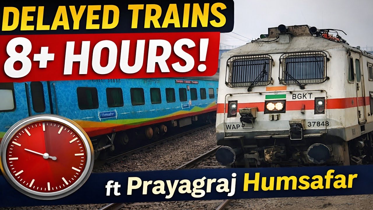 Heavily Delayed trains ft Boss Prayagraj Humsafar ll कड़कड़ाती ठंड और 8 घंटे से अधिक लेट ट्रेने