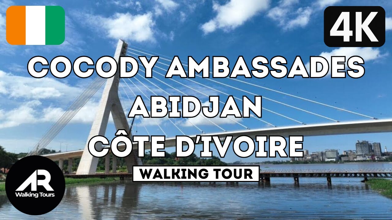 Walking Tour [4K] in Cocody Ambassades, Abidjan, Côte d’Ivoire 🇨🇮
