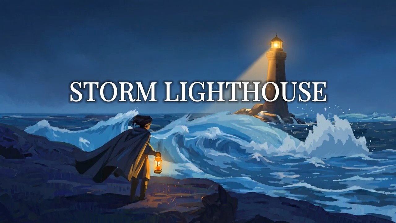 Storm Lighthouse 🌊🌧️ Deep Ocean Waves Ambience for Sleep, Study & Relax (1 Hour)
