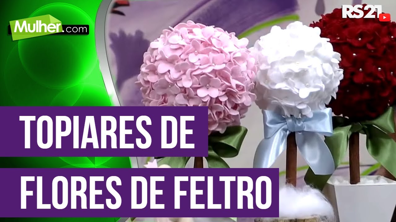 Topiares de Flores de Feltro por Karina Raszl - 08/12/2014 -  Mulher.com