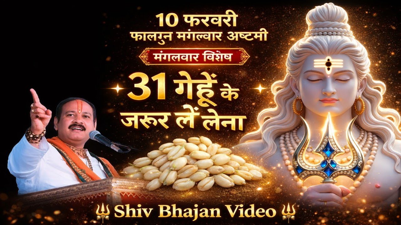 10 फरवरी फाल्गुन मंगलवार अष्टमी तिथि || 31 गेंहू के दाने वाला उपाय जरुर करे || Shiv Bhajan Video 