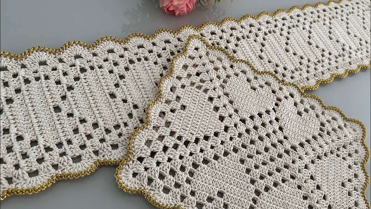 Simples de fazer Trilho de mesa de crochê Mary Aula passo a passo completa