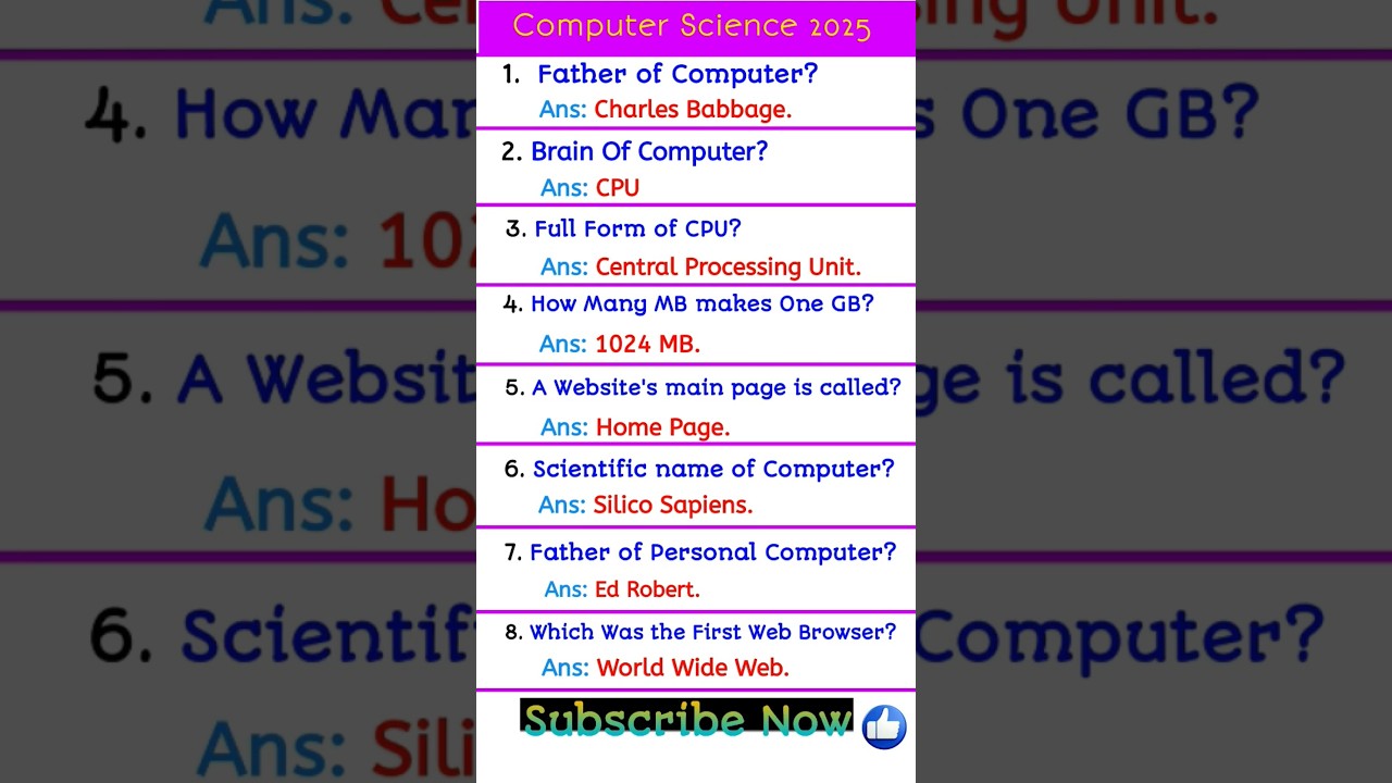 Computer Science GK 2025 || Gk 2025 || Sachin Official #gk #computerscience #shorts #ytshorts