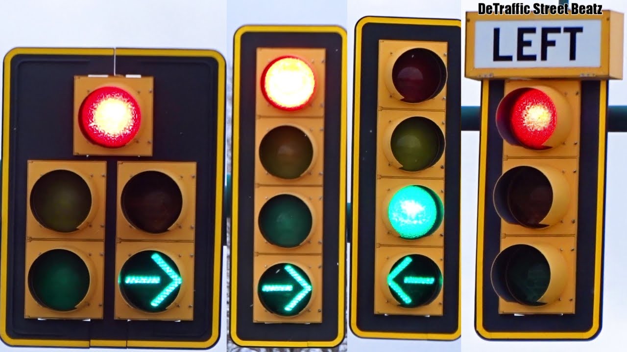 Dog House Traffic Lights Left & Right Turn Arrow Signals | Crescent Blvd & Novi Rd