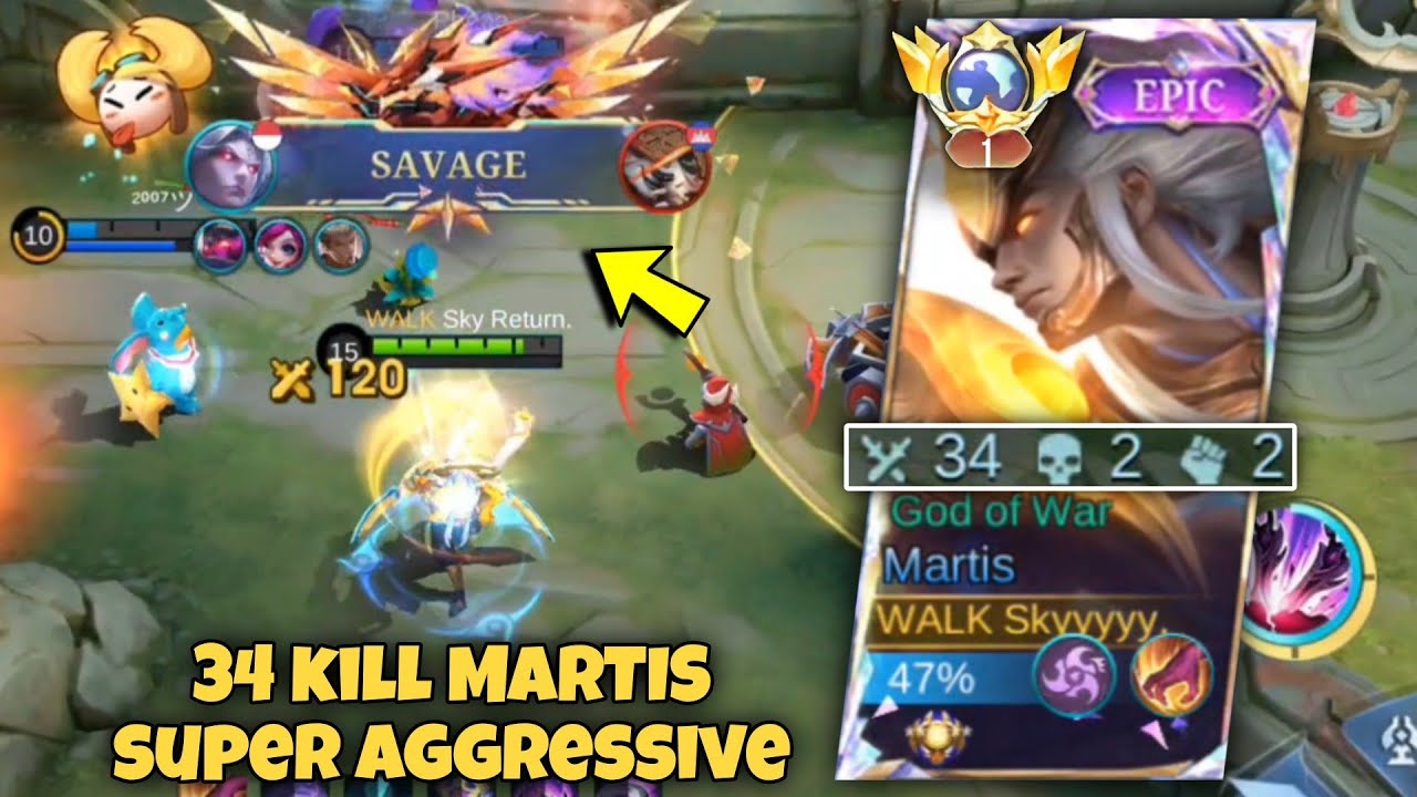 34 KILL SAVAGE!! TOP GLOBAL MARTIS PERFECT & SUPER AGGRESSIVE GAMEPLAY!!!🔥 | BEST BUILD 2024