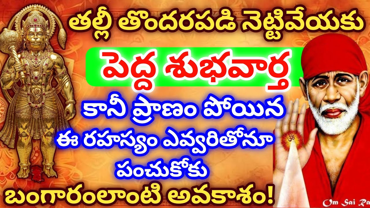 తల్లీ తొందరపడి నెట్టివేయకు పెద్ద శుభవార్త కానీ ప్రాణంపోయిన ఈ రహస్యం ఎవ్వరితోనూ పంచుకోకు బంగారంలాంటి