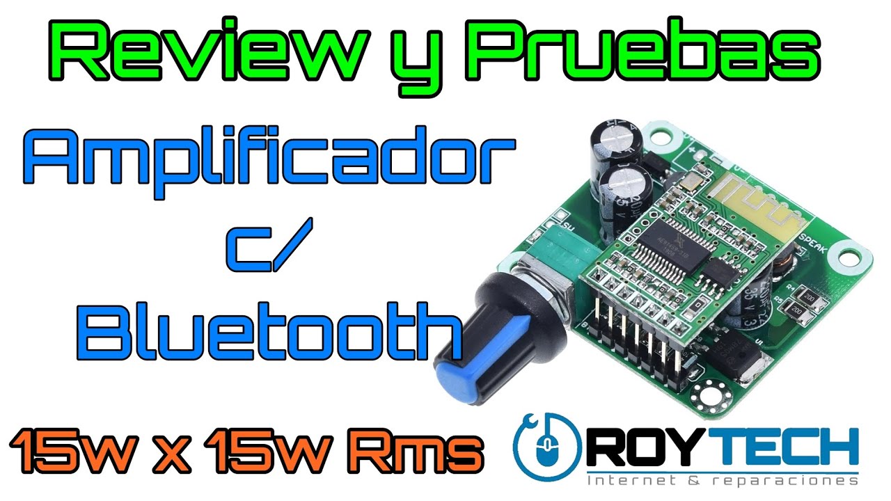 Gran potencia Amplificador con Bluetooth de 15w Rms por Canal
