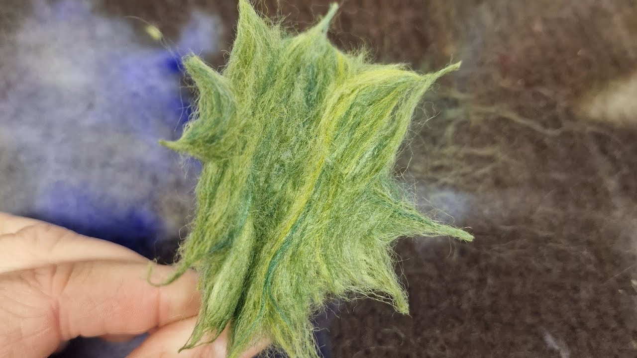 Needle Felted Realistic Holly Leaf