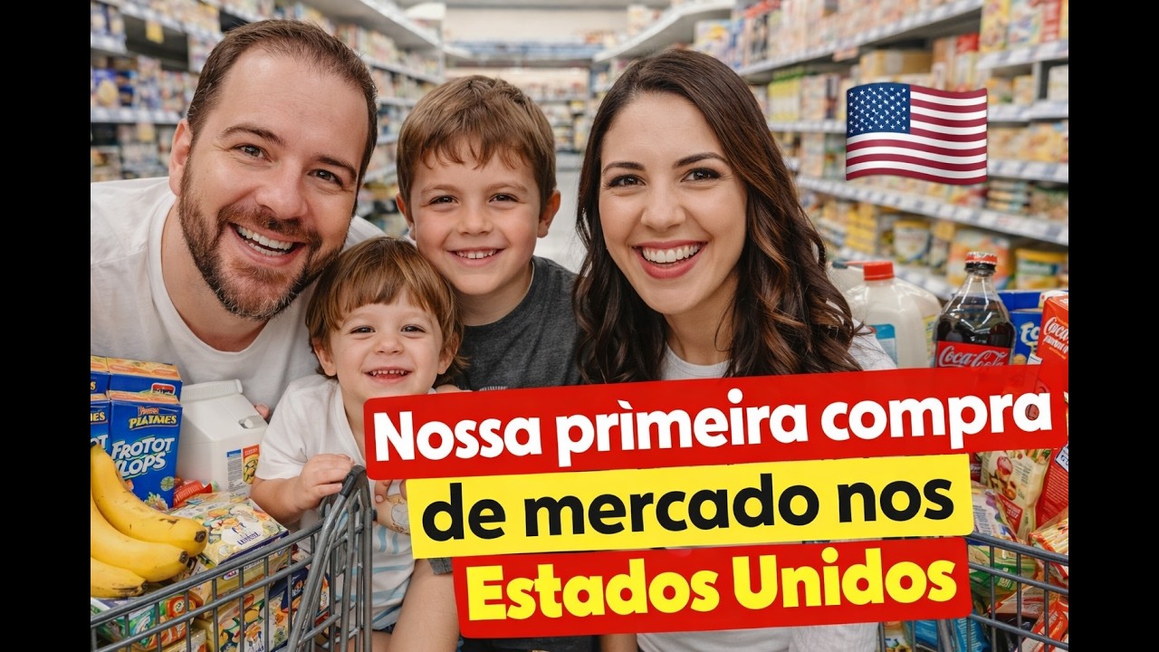 Nossa primeira compra de mercado morando na Califórnia.