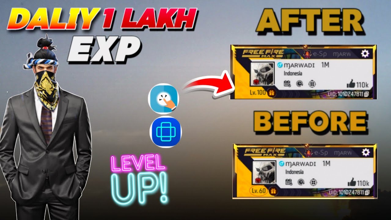 I Tried LEVEL UP Glitch In Free Fire 😲 0 To 100 Level In 7 Days ?  eSports Marwadi Level Up 🤯