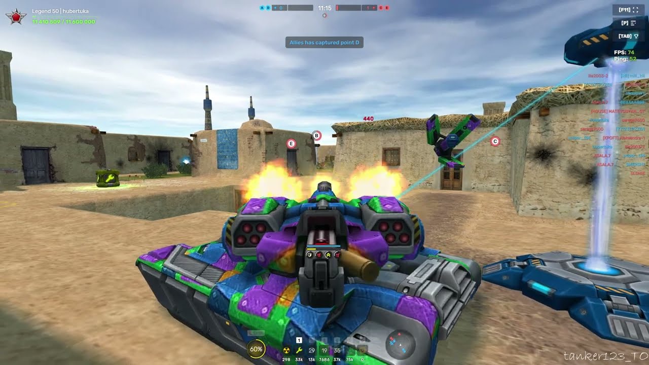 Tanki Online Scorpion Explosive Shells Augment and Viking gameplay no commentary