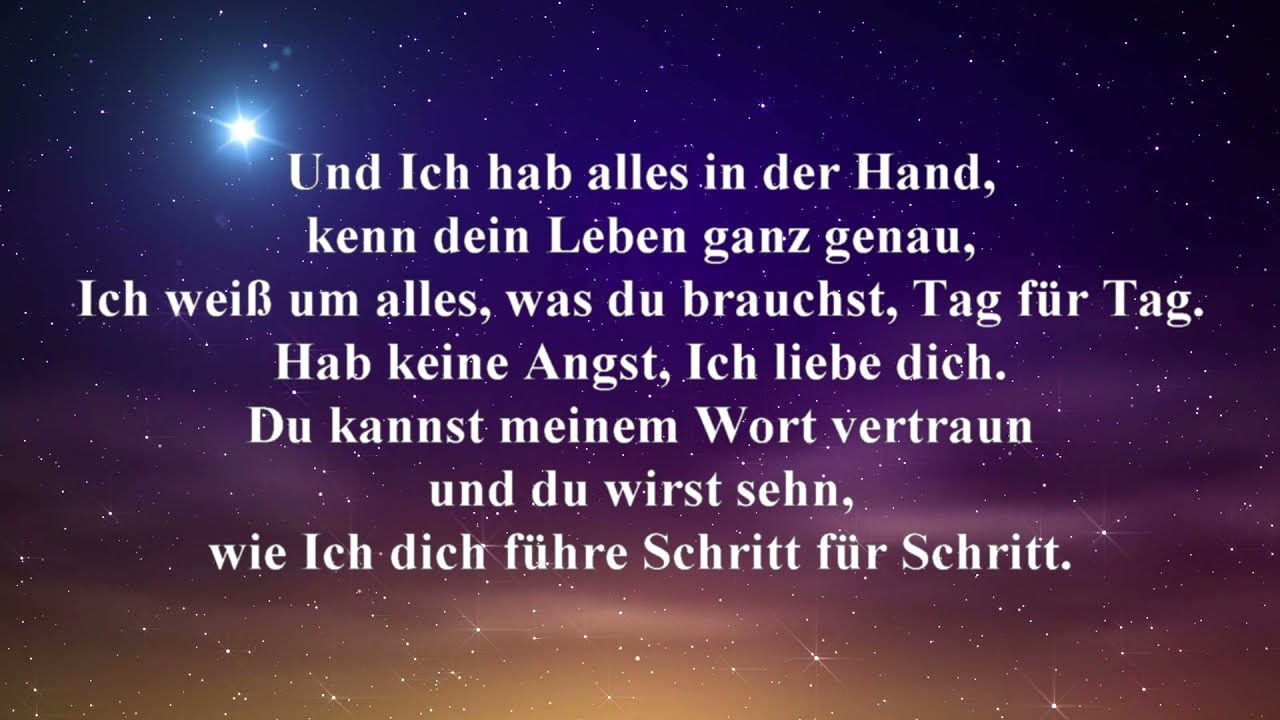 ICH BIN BEI DIR WENN DIE SORGE DICH NIEDERDRÜCKT