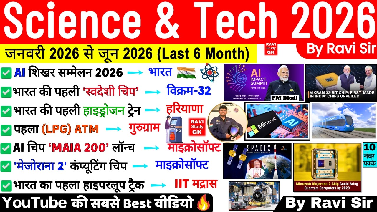 Science and Tech Current Affairs 2026 | Science Important Questions 2026 | Space ISRO DRDO 2026
