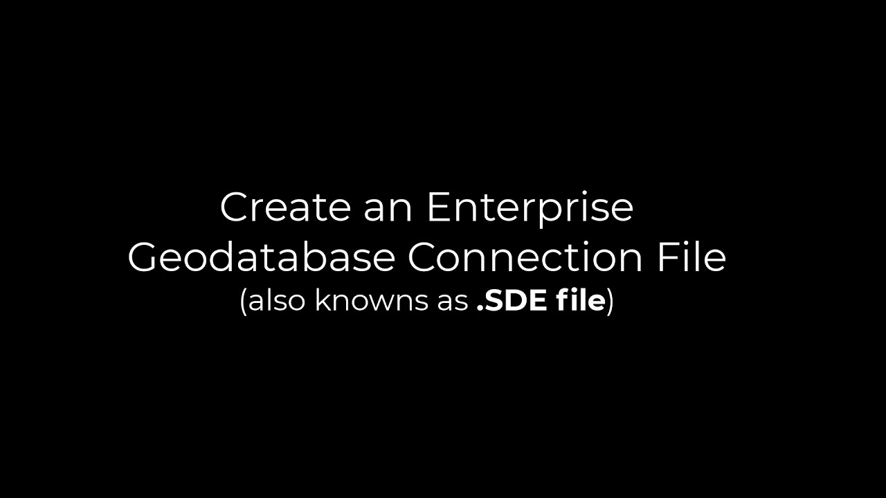 Enterprise Geodatabase Administration Part 1