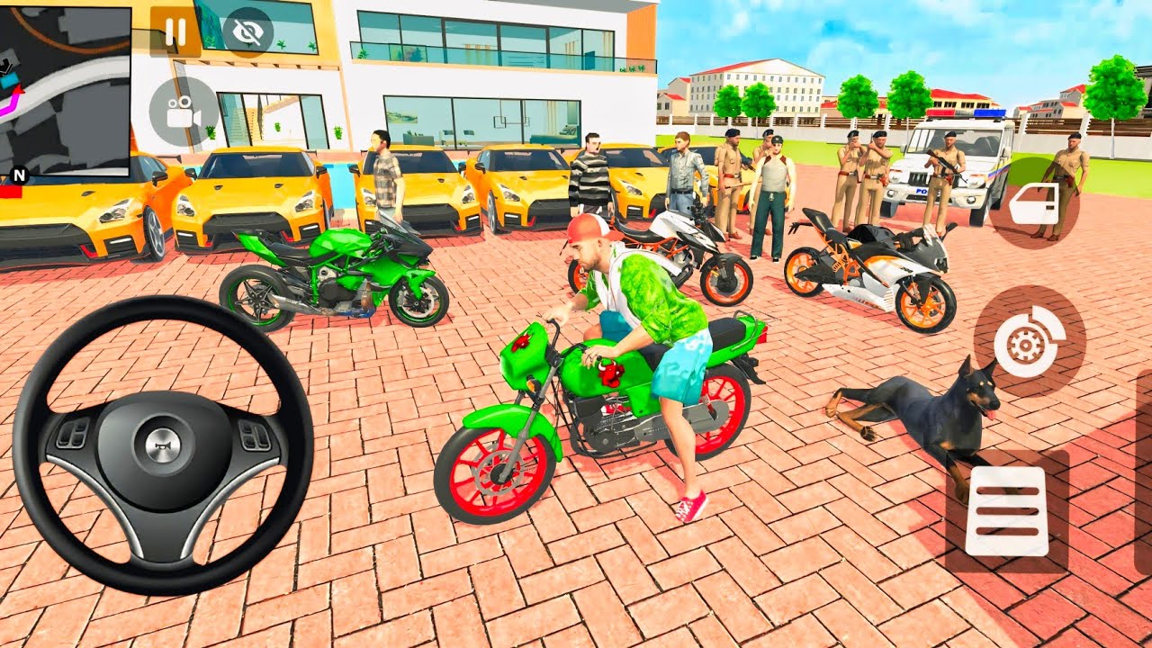 Car Bike Game: Franklin Ordered Green Splendor & Indian Police SUV | Android Gameplay