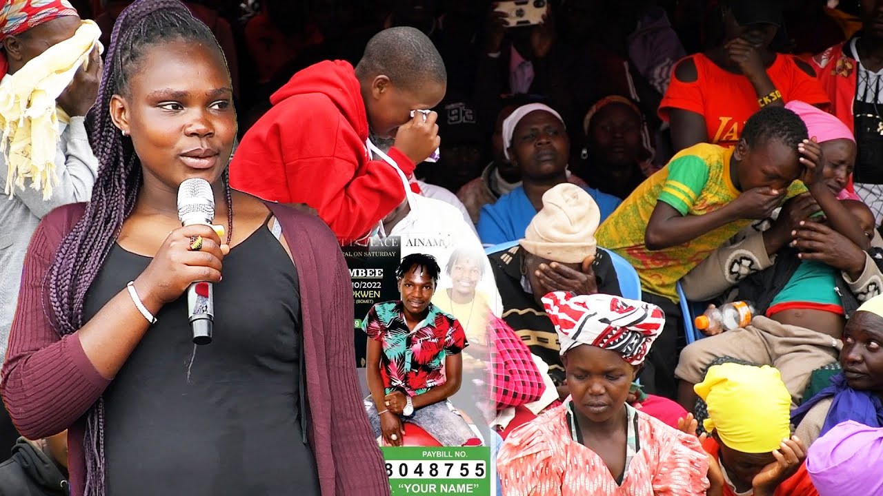 Wife Of Ainamoi Superstar Stella Giving Remarks With Her Family/ Mourners Remains with tears