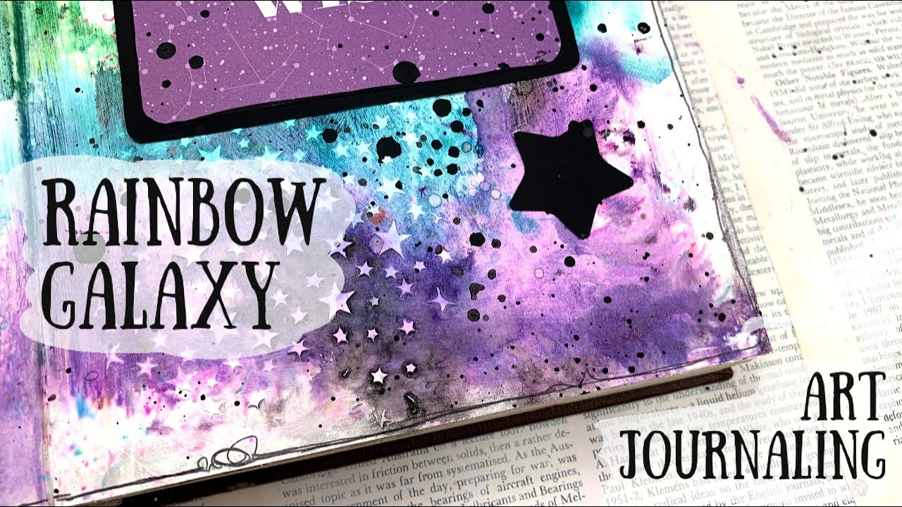 Rainbow Galaxy Art Journal Page