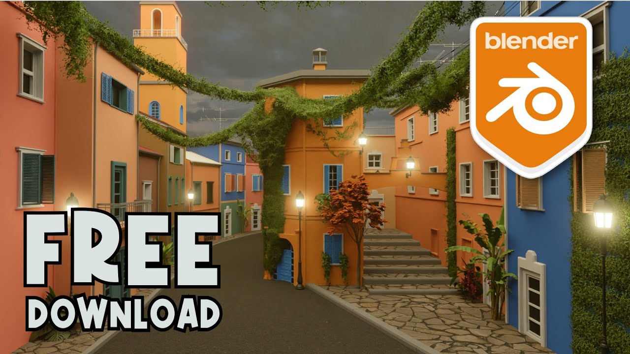 Lowpoly Cartoon City Modeling In Blender / Tutorial / speed modeling / time lapse /