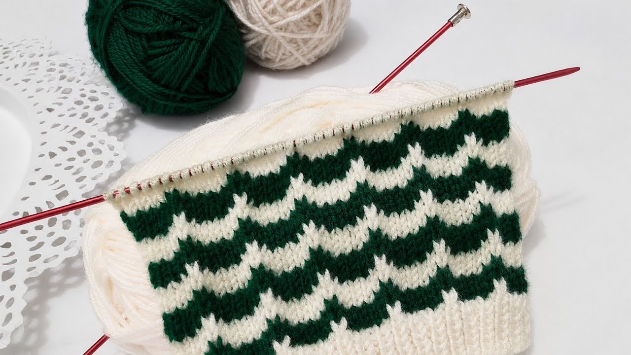 Aaiye banana sikhe 2 rango se pyara sweater design 🧶👍