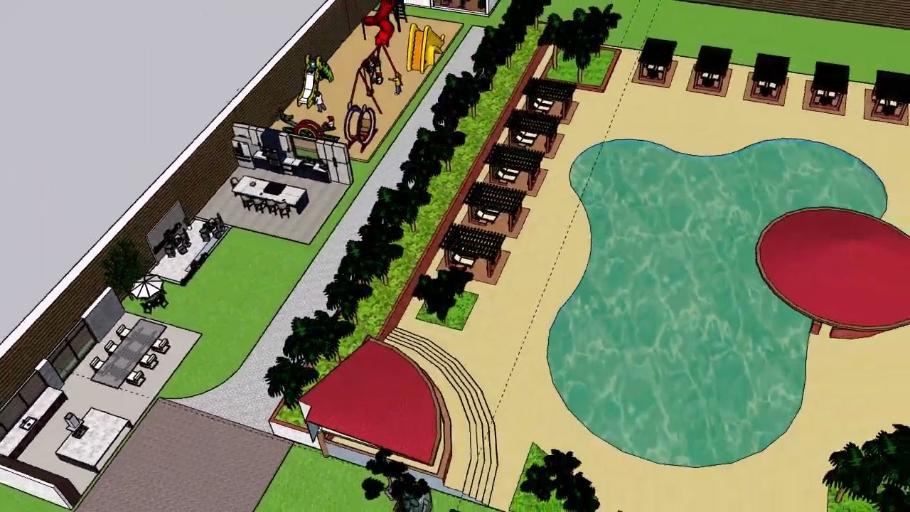 Destination wedding concept 3d plan 1 acre