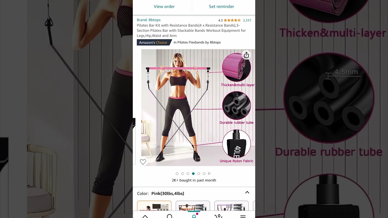 AMAZON BEST SELLER: Pilates Bar Kit with Stackable Resistance Bands Workout Equipment