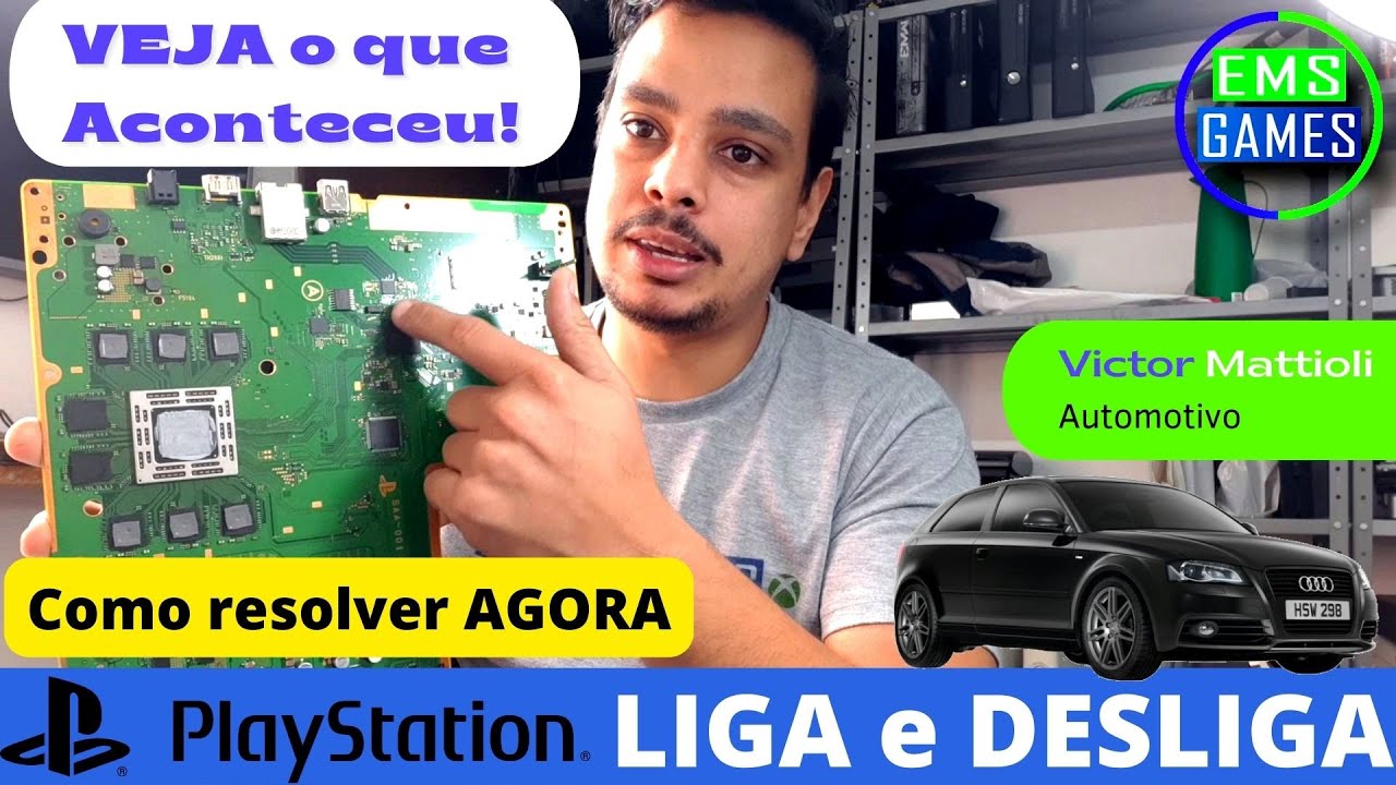 PS4 LIGA e DESLIGA -  PS4 ascende a luz azul e apaga | Playstation 4 do Victor Mattioli NÃO LIGA