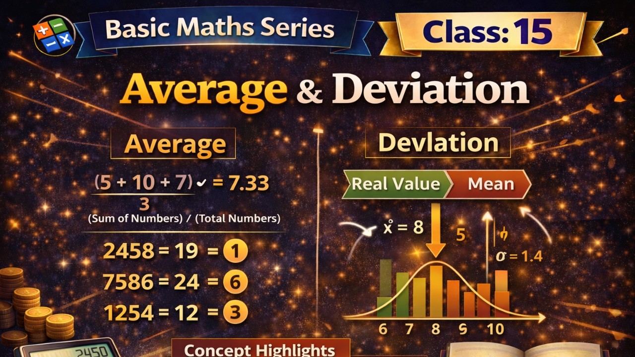 Average & Deviation | Basic Maths Series | Class 15 | By Sumit Sir