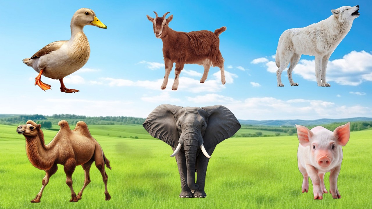 Cutest Animals: Duck, Goat, Wolf, Camel, Elephant, Pig - Animal Videos