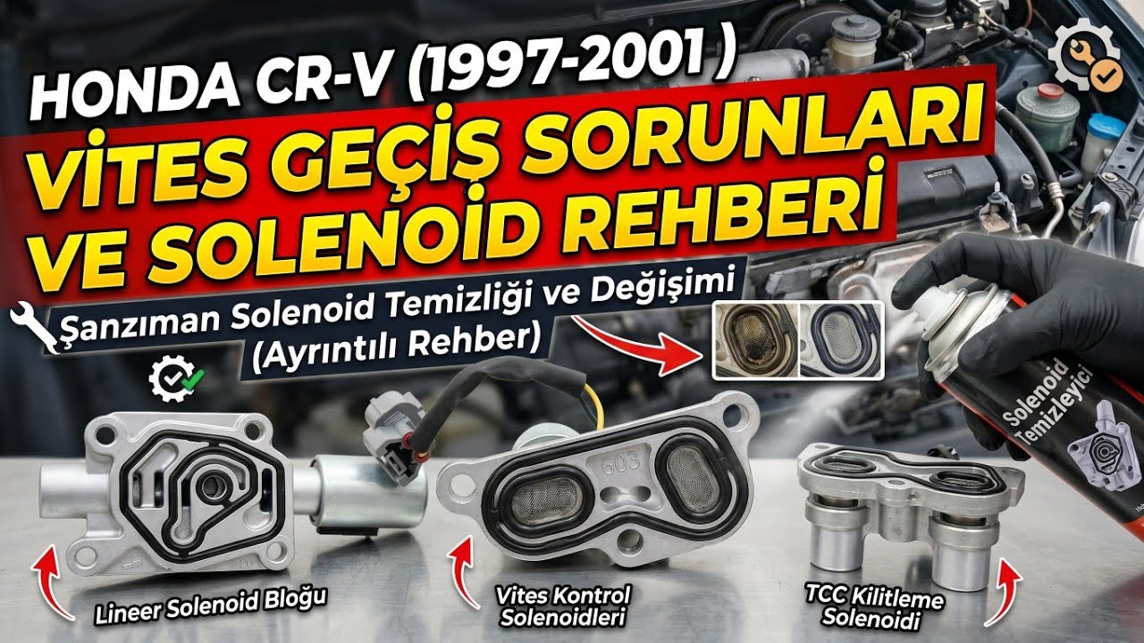 Honda CR-V  1998 (1997-2001) araçlarda şanzıman solenoid temizleme ve değiştirme! #honda #solenoid