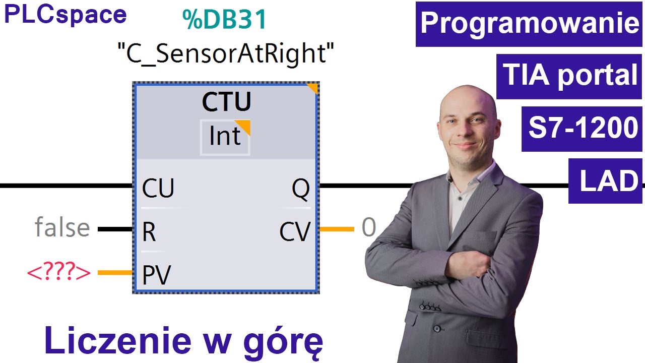 Liczenie w górę - Counter CTU - Kurs programowania PLC Siemens S7-1200 - TIA Portal - LAD