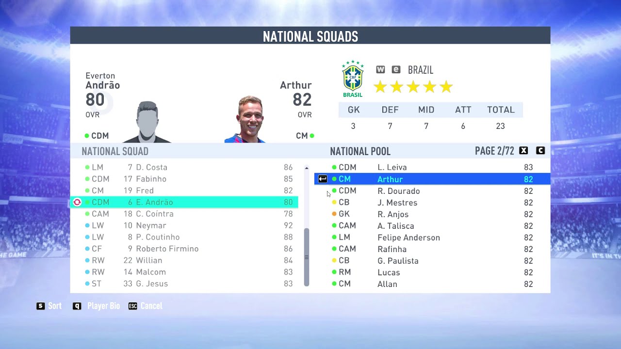 FIFA19  How to customize or change National Squad