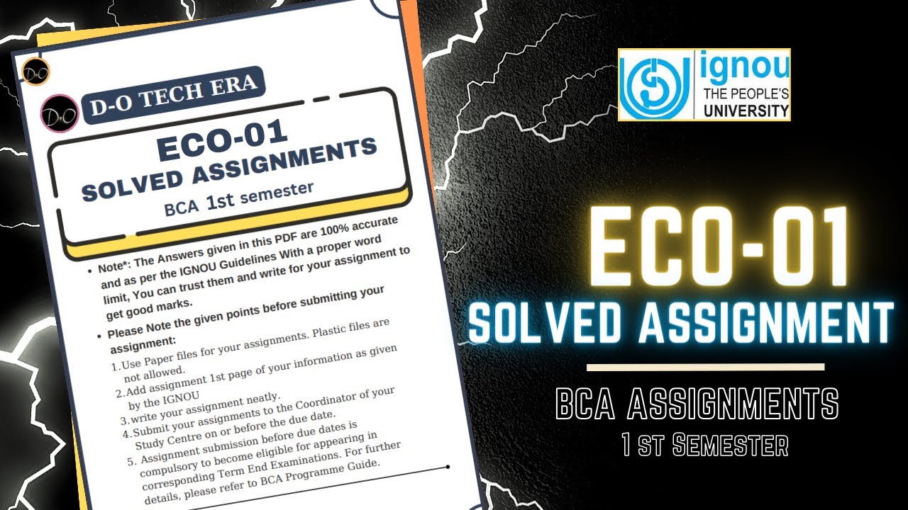 ECO-01 Solved Assignment 2024 (January) | IGNOU BCA 1st Semester | Handwritten Assignments. #ignou