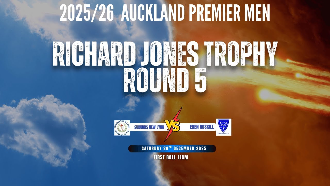 2025/26 Auckland Premier Men Richard Jones Trophy Round 5 - Suburbs New Lynn vs Eden Roskill