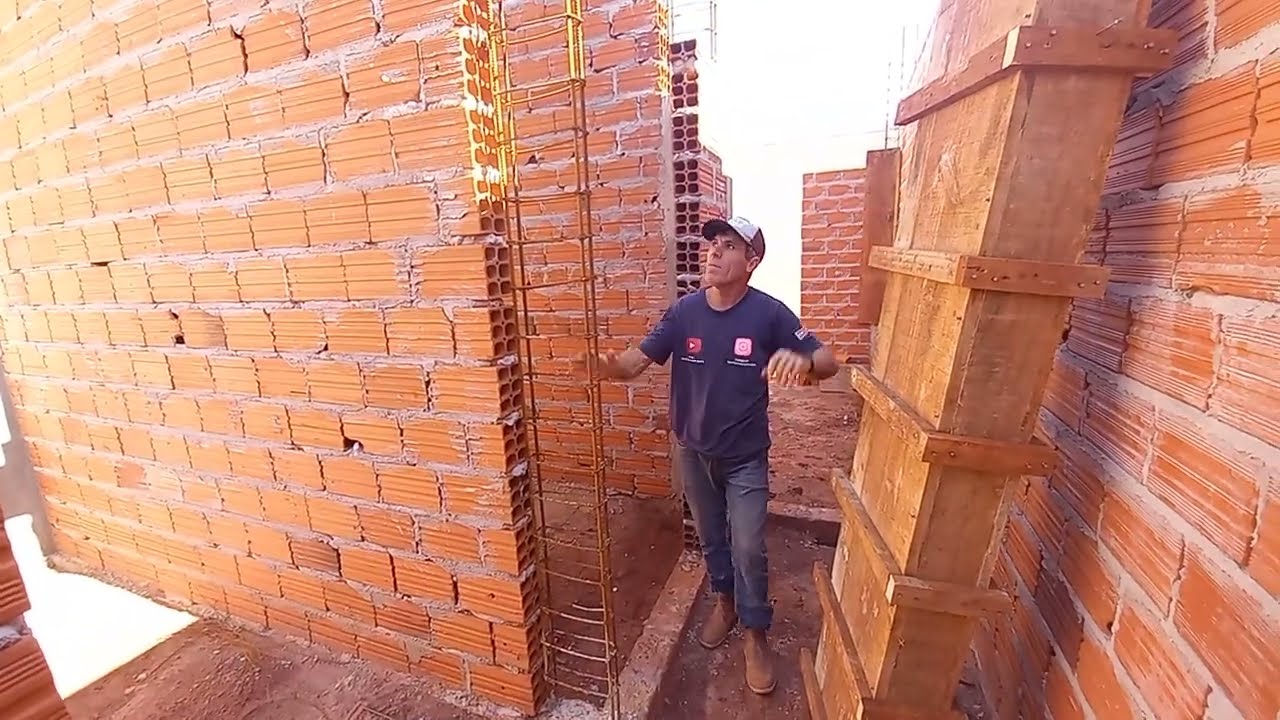 Aprenda como travar caixa de coluna em u em canto  de vão porta !