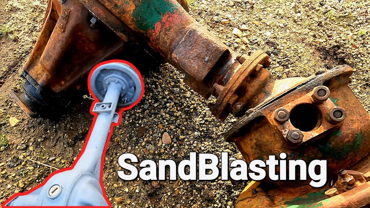 SandBlasting 75 Year old Rusty LandRover Axles!