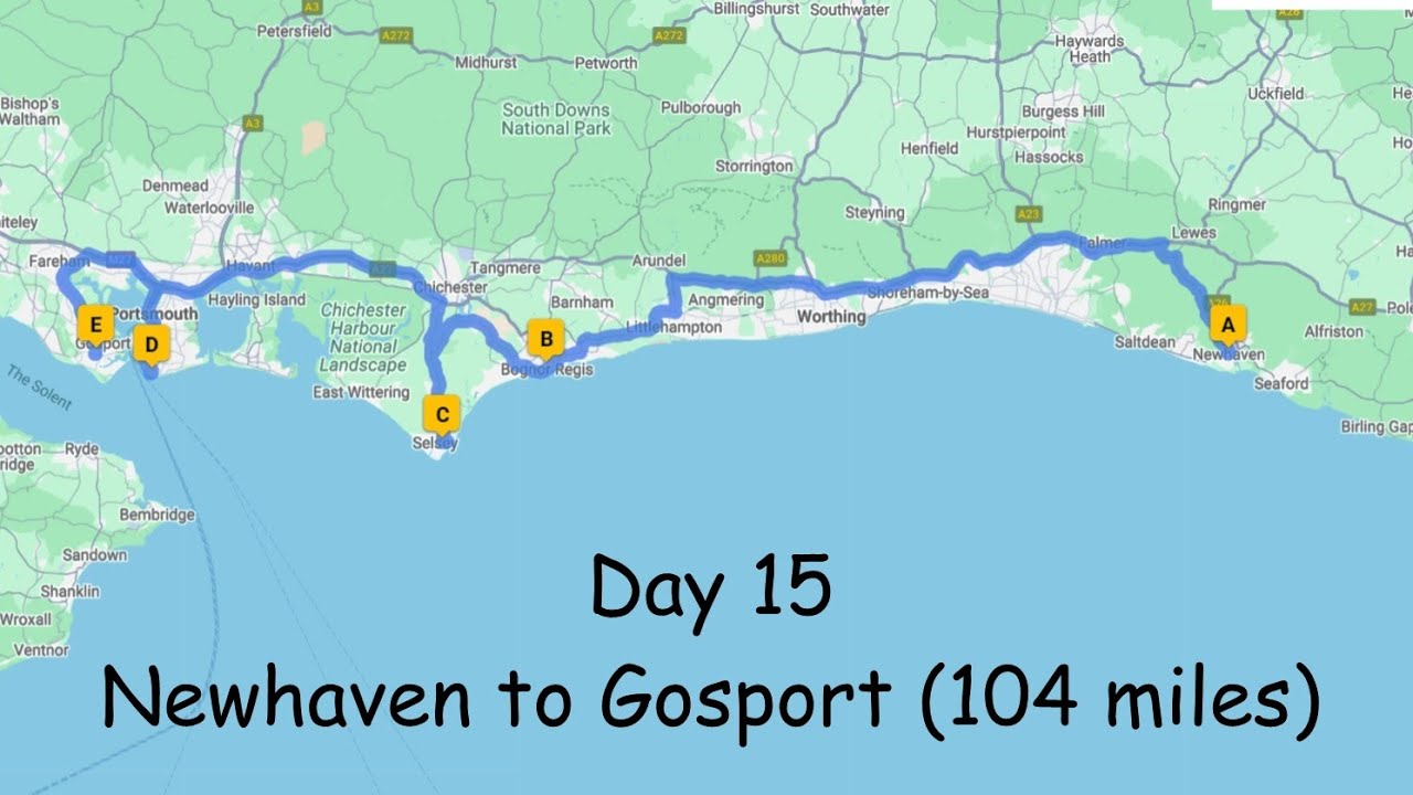 Day 15 - From Robert to William - A Road Tip around the coast of Britain - Newhaven to Gosport
