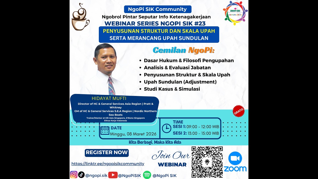 Webinar Series NgoPi SIK #23: Penyusunan Struktur Dan Skala Upah Serta Merancang Upah Sundulan