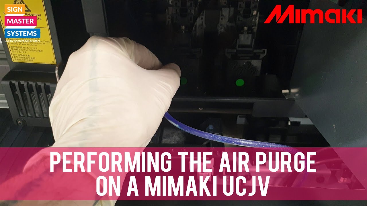 Выполнение продувки воздухом на Mimaki UCJV