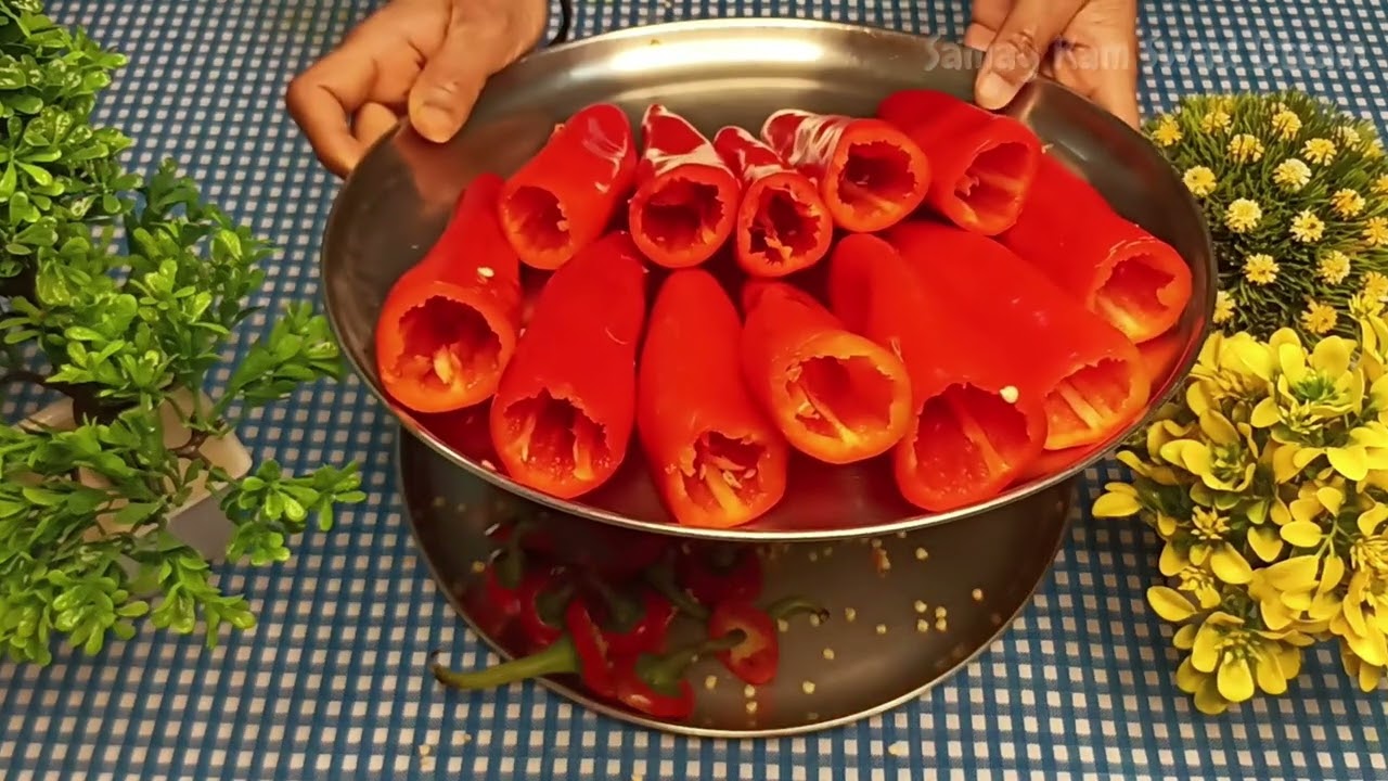 Как приготовить маринованные красные перцы чили с масалой
