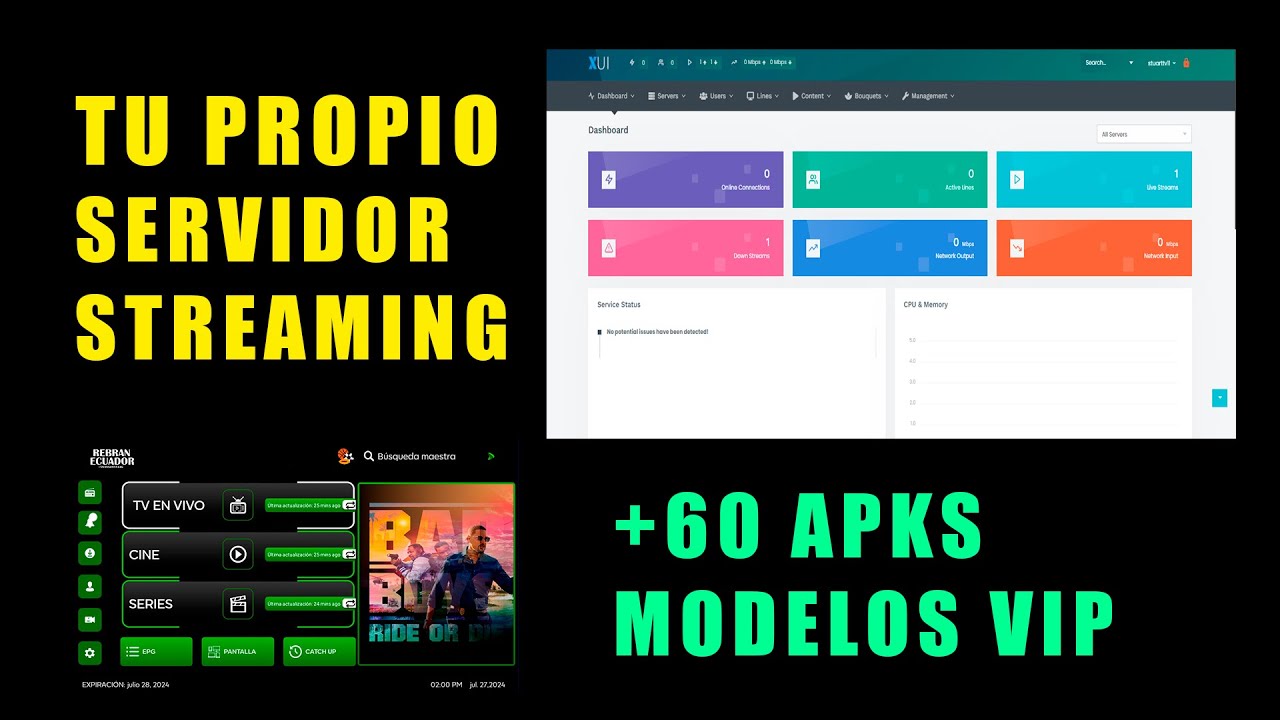TU PROPIO SERVIDOR XUI I- PTV MAS APKS TODO COMPLETO