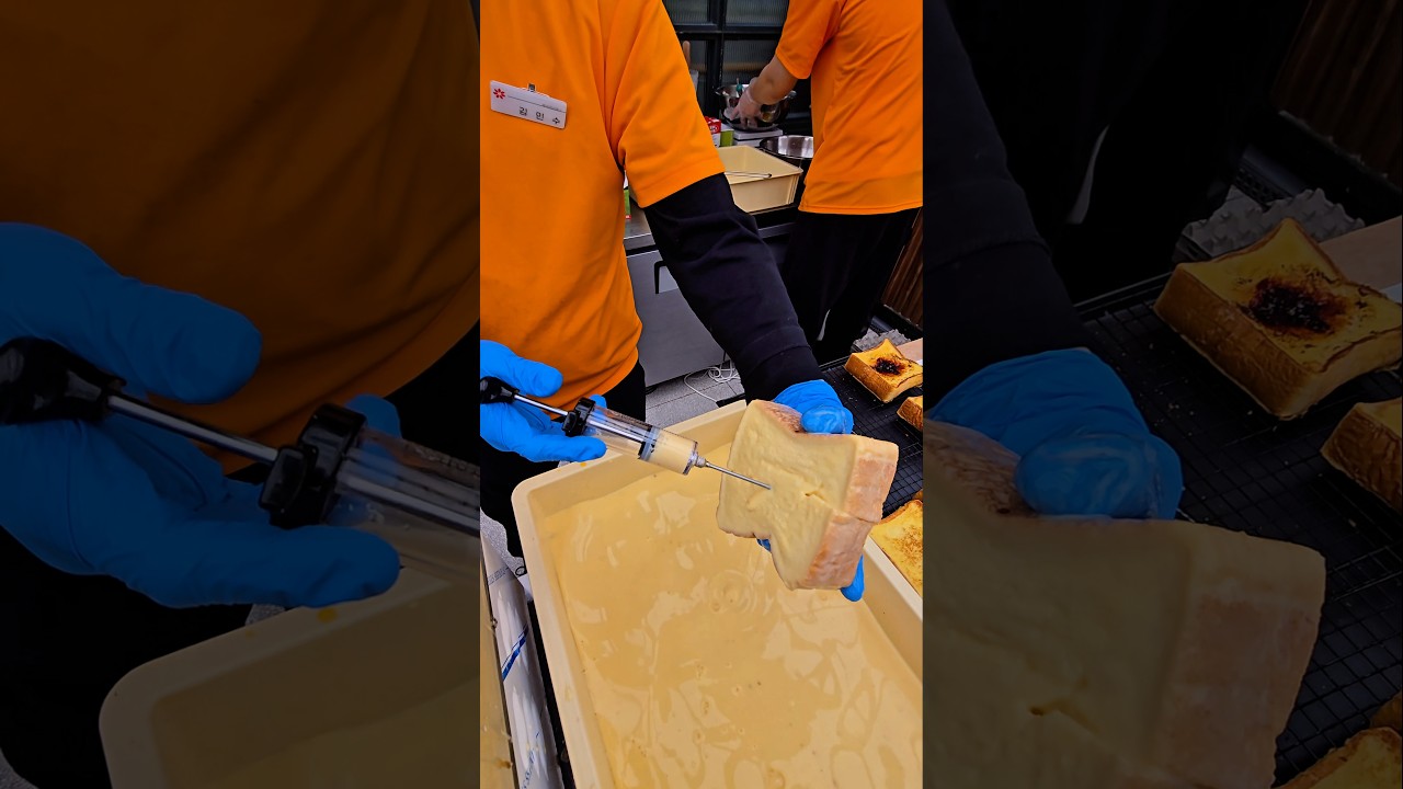 Giant Syringe French Toast &mdash; Korean Street Food #streetfood #koreanfood #foodie