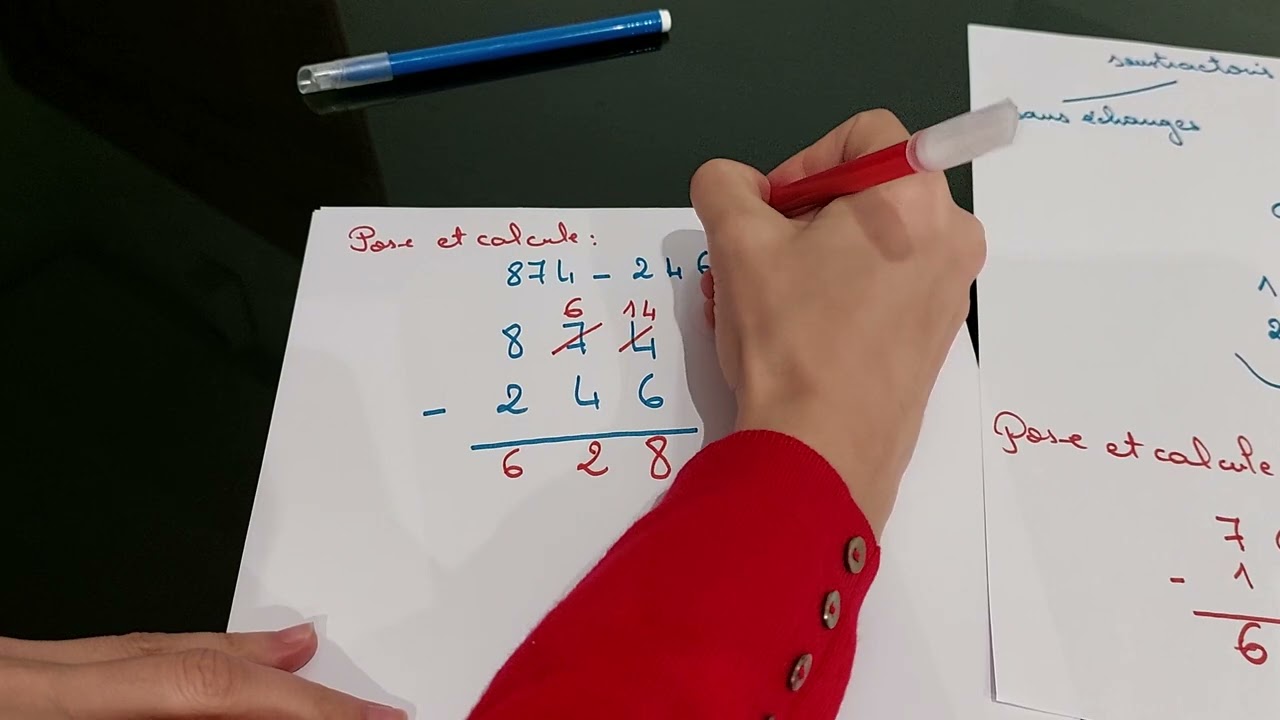 Maths - soustractions posées avec échanges - leçon- astuces-