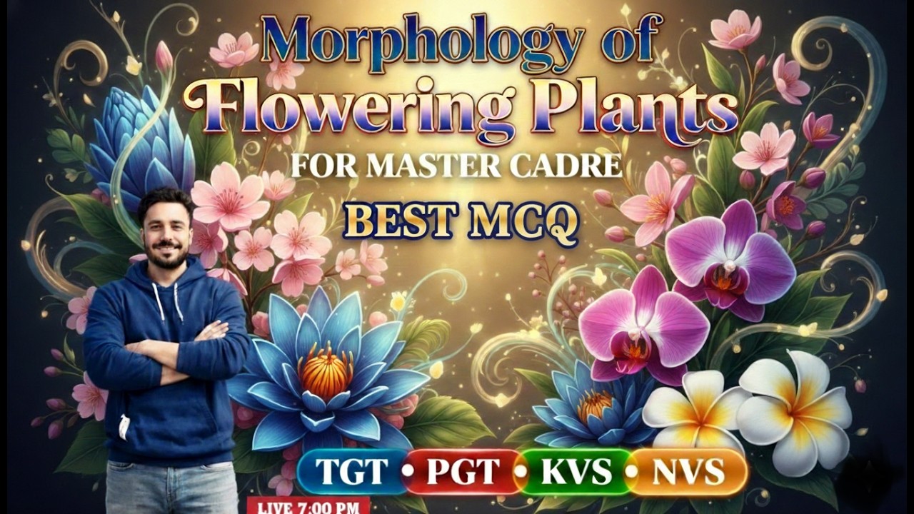 CLASS 17I MCQ  MORPHOLOGY OF FLOWERING PLANTS FOR MASTER CADRE AND LECTURER CADRE  BY GOURAV SIR
